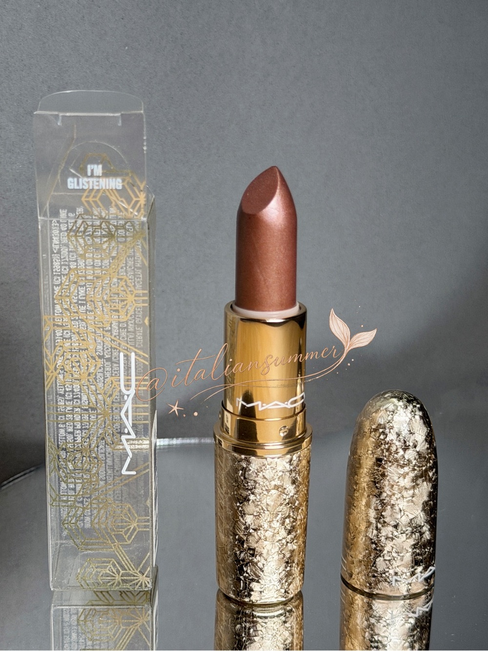 MAC I'm Glistening Lipstick Rare Discontinued LE Holiday Collection Rare NIB